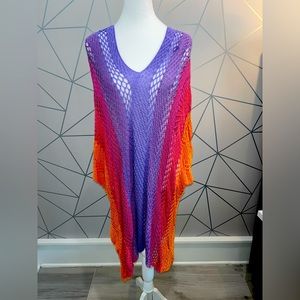 SHIRALEAH COLORFUL COVER UP, PURPLE PINK ORANGE